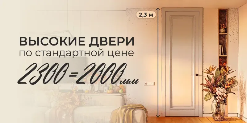 2300 = 2000 мм. Высокие двери по стандартной цене